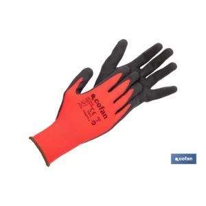 Guante Sandy Coated Rojo/Negro Impregnado Cofan